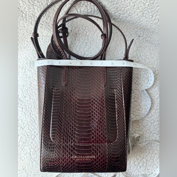 Ralph Lauren Collection Bordeaux Ayers Snakeskin Mini Modern Tote - Picture 14 of 16